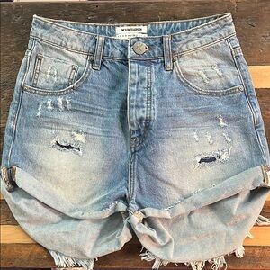 One X Teaspoon Blue Distressed Jean Shorts 28 NEW